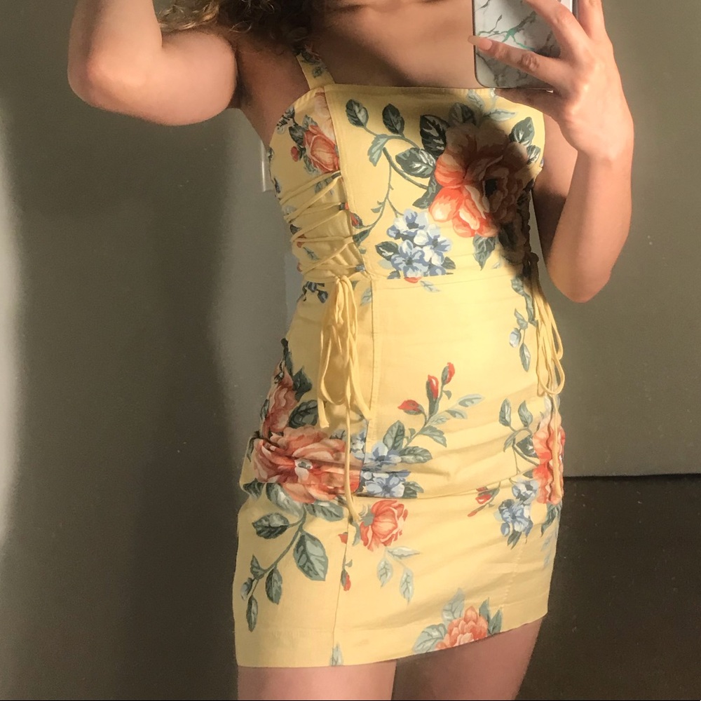 Floral yellow dress